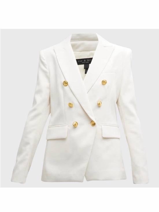 rag & bone Jackets & Blazers - Rag & Bone Women's Double-Breasted White ‘Preston’ Blazer